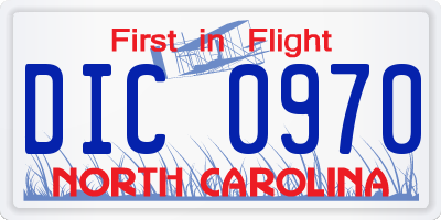 NC license plate DIC0970