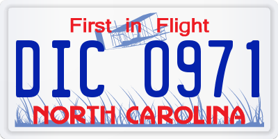 NC license plate DIC0971