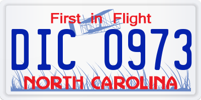 NC license plate DIC0973