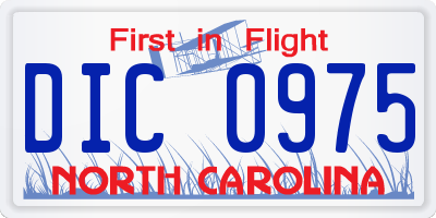 NC license plate DIC0975