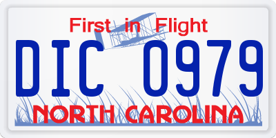 NC license plate DIC0979