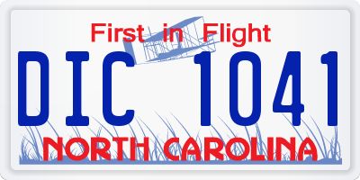 NC license plate DIC1041