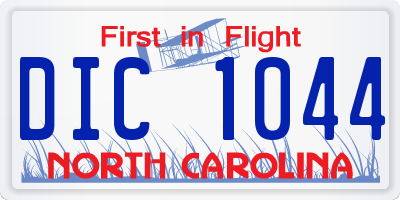 NC license plate DIC1044