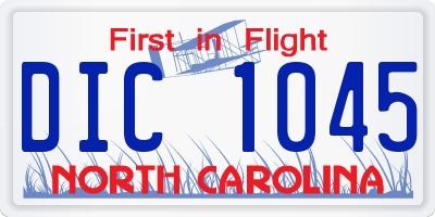NC license plate DIC1045