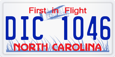 NC license plate DIC1046