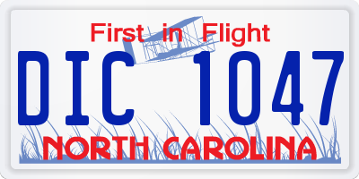 NC license plate DIC1047