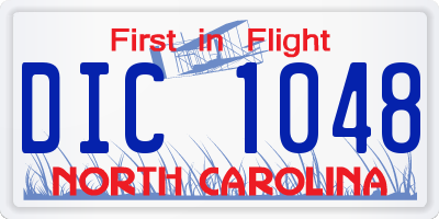 NC license plate DIC1048