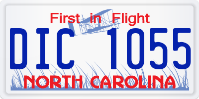 NC license plate DIC1055