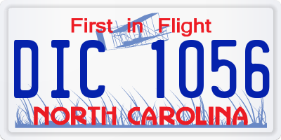 NC license plate DIC1056