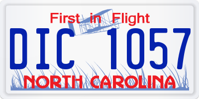NC license plate DIC1057