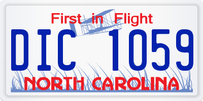 NC license plate DIC1059