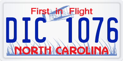 NC license plate DIC1076