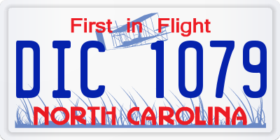 NC license plate DIC1079