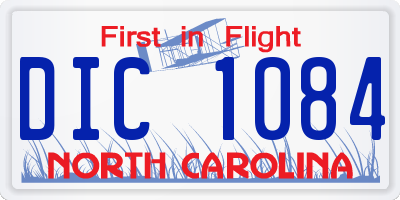 NC license plate DIC1084