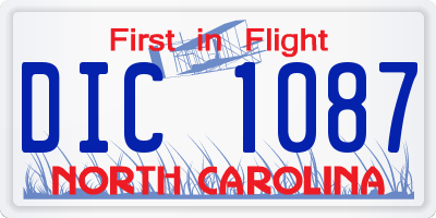 NC license plate DIC1087