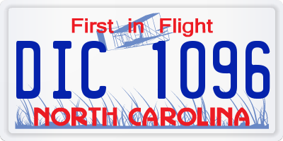 NC license plate DIC1096