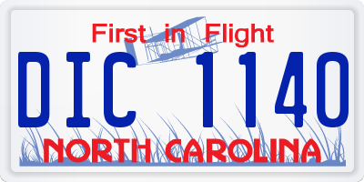NC license plate DIC1140