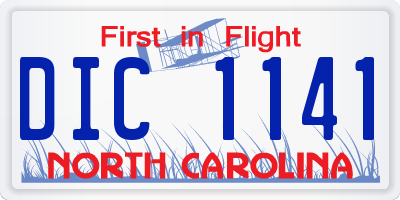 NC license plate DIC1141