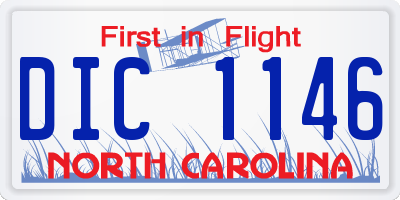 NC license plate DIC1146