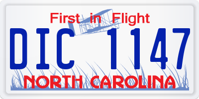 NC license plate DIC1147