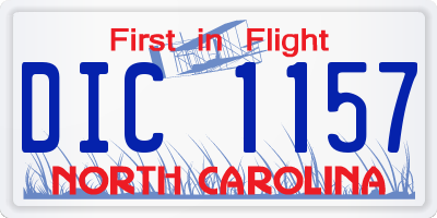 NC license plate DIC1157
