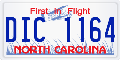 NC license plate DIC1164