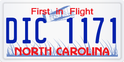 NC license plate DIC1171