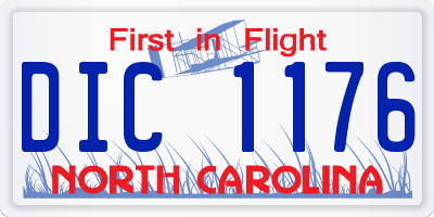 NC license plate DIC1176