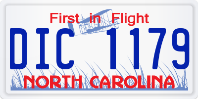 NC license plate DIC1179