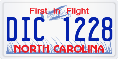 NC license plate DIC1228