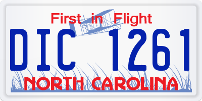 NC license plate DIC1261