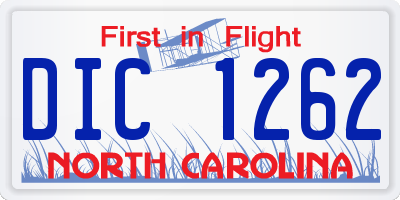 NC license plate DIC1262