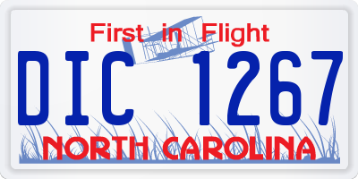 NC license plate DIC1267