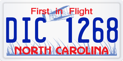 NC license plate DIC1268