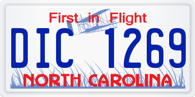 NC license plate DIC1269