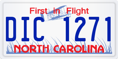 NC license plate DIC1271