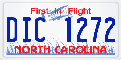 NC license plate DIC1272