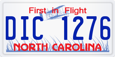 NC license plate DIC1276