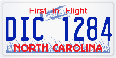 NC license plate DIC1284