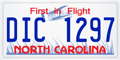 NC license plate DIC1297