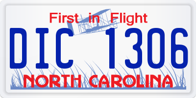 NC license plate DIC1306