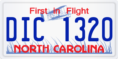 NC license plate DIC1320