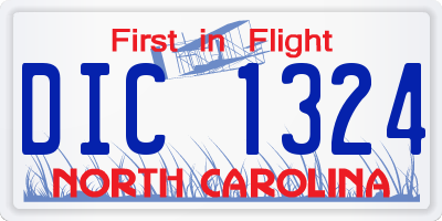 NC license plate DIC1324