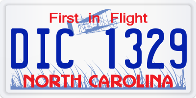 NC license plate DIC1329