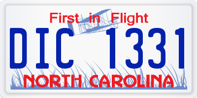 NC license plate DIC1331