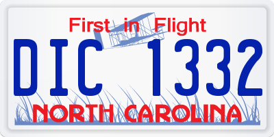 NC license plate DIC1332