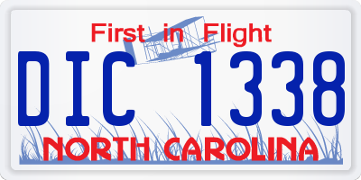 NC license plate DIC1338