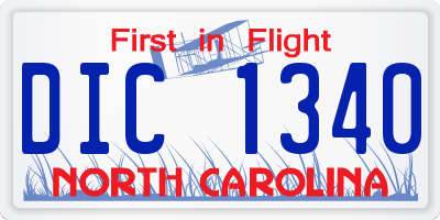 NC license plate DIC1340