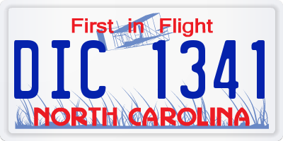 NC license plate DIC1341