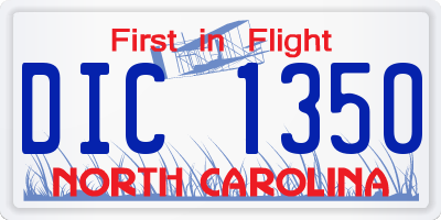 NC license plate DIC1350